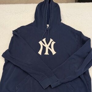 Navy Blue Yankees Hoodie with Logo